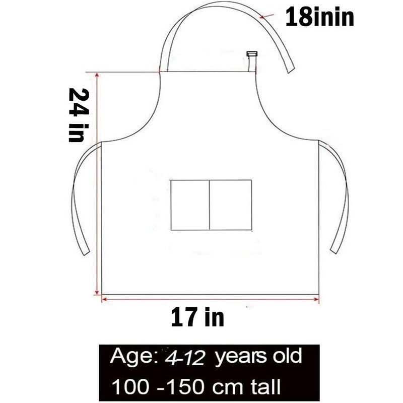 Tamicy 10 Pieces Kids Chef Hat and Apron Set - Child Kitchen Bib Aprons with Pockets Girls Boys Chef Hats for Cooking Baking Gardening Painting Wear (Rose Red Green Blue Orange Purple) - Image 3